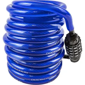Weatherproof Coiled   Lock (5ft to 25ft Lengths) with Resettable Combination, Anti- Protection for Kayaks, Bikes, Paddleboards, Scooter, Equipment, Bicycles and  5ft