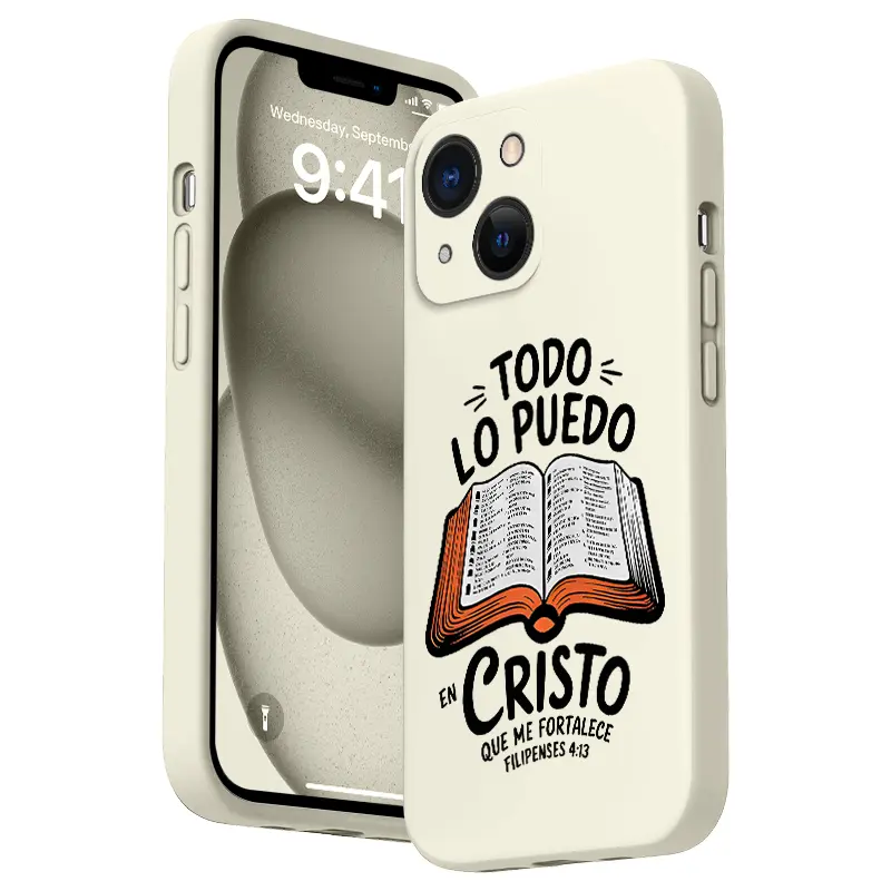Silicone Phone Case Shockproof Slim Fit for iPhone 15 14 13 Pro Max 12 11 XR XS Series, Durable Drop Protection Non-Slip Cellphone Protector with Christian Bible Verse Pattern, Anti-Yellowing & Soft