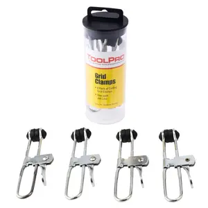 ToolPro Spring Steel Lever Action Grid Clamps 4 Pack for Precise Placement with TP05054 & TP05058 Leveling Lines