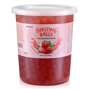 BREXONIC Strawberry Boba Pearls Popping Bursting Boba, Tapioca Pearls For Bubble Tea, No Artificail Colors (2 LB 1 Pack)