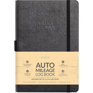 Mileage Log Book – Vehicle Logbook with Expense Tracker – Driving Logger for Tracking Car Mileage, Expenses, Gas Consumption & Lubrication Hardcover A5 Size 5.8x8.3" Black