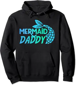 Mermaid Daddy Funny Family Matching Birthday Mermaids Party Pullover Hoodie - Briannama Shop 71B09WBXG28L