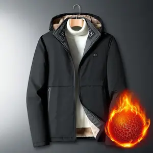 Men's Spring and Autumn New Hooded Lightweight Jacket Warm, Windproof, Casual Solid Color Coat GiftGift1