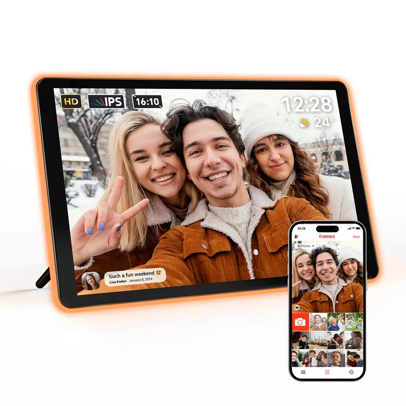 Apolosign Digital Picture Frame - 10.1"/15.6" WiFi HD Touch Screen, Free APP, 32GB Storage, Smart Electronic Frame for Family, Friends