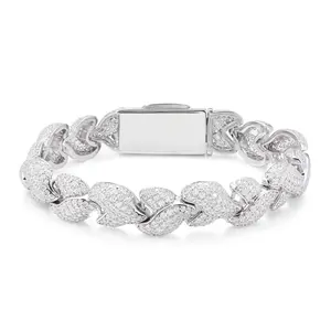 【#CMB17】 Wind Blade Bracelet Copper Moissanite UCCIYO Lab-Created Moissanite Bracelets For Men or Women Hip Hop Rock Fine Jewelry