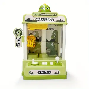 Kids Dinosaur Design Mini Claw Machine - Bring Arcade Fun Home with 10 Plushies & 10 Gashapons, Must-Have Toy Gift