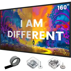 High  Projector Screen Material - for DIY Frame or Wall Mounted - 2.6X Brightness and High Contrast 30% ALR - 160 inch 2.35:1 White Screen - by