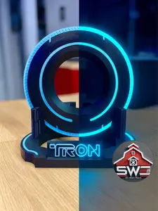 Tron Identity Disc with Display Stand – Phosphorescent Sci-Fi Collector Piece