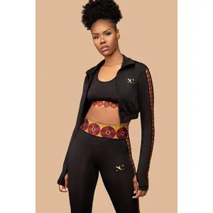 Marty Red Disc Print 3-Piece Fitness Set for Women, All Seasons