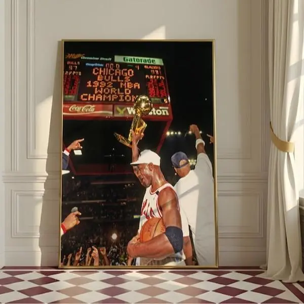 Michael Jordan 1992 NBA Championship Poster – Chicago Bulls Vintage Basketball Print (Unframed)