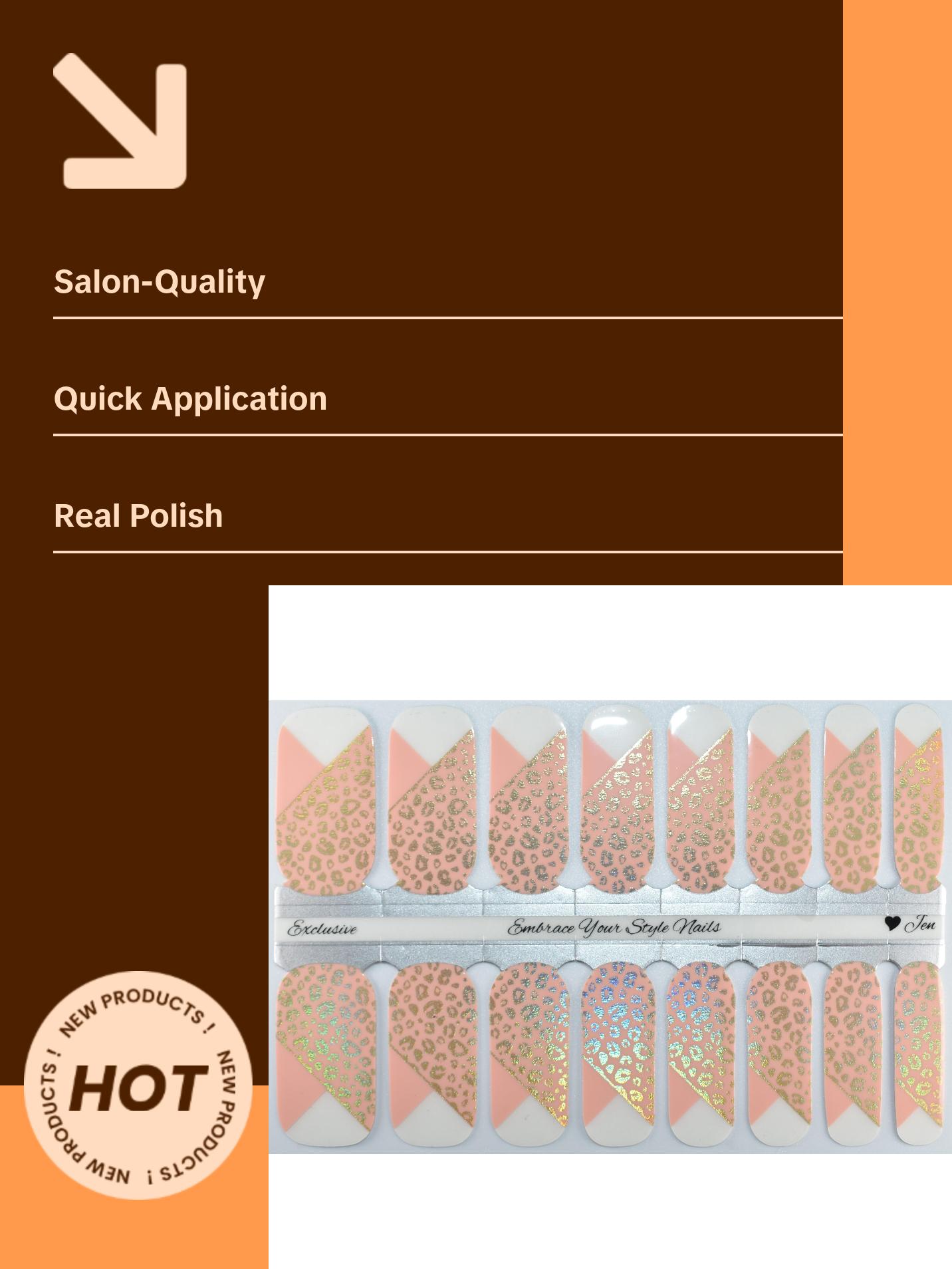 Prismatic Cheetah French Nail Wraps