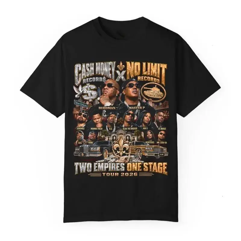 Cash Money No Limit Tour T-Shirt 2026 Vintage Hip Hop Graphic Tee