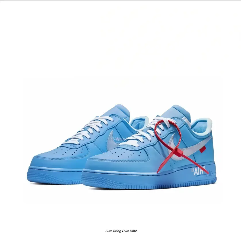 All Sky Blue Monochrome Silver Contrast Patch Gloss Skate Sneakers Leather Daily Minimal Clean Fit Casual Shoes For Men Women
