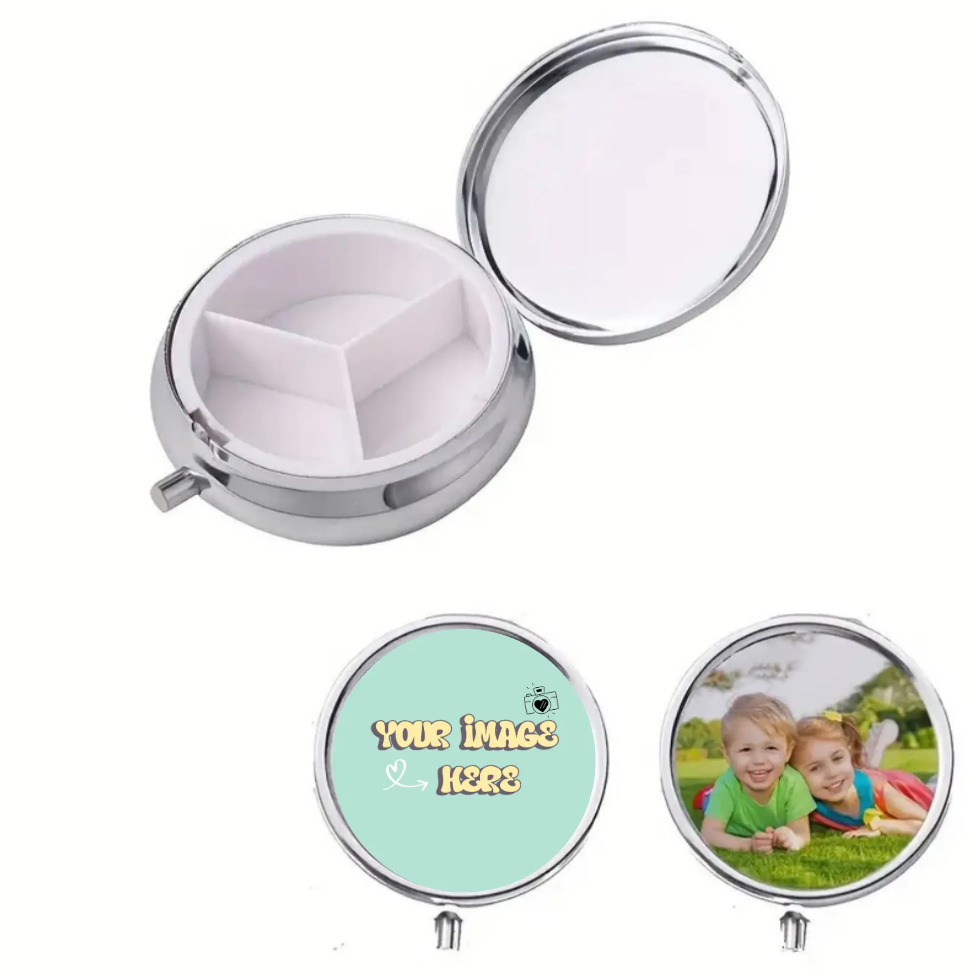Custom Round Metal Pill Box