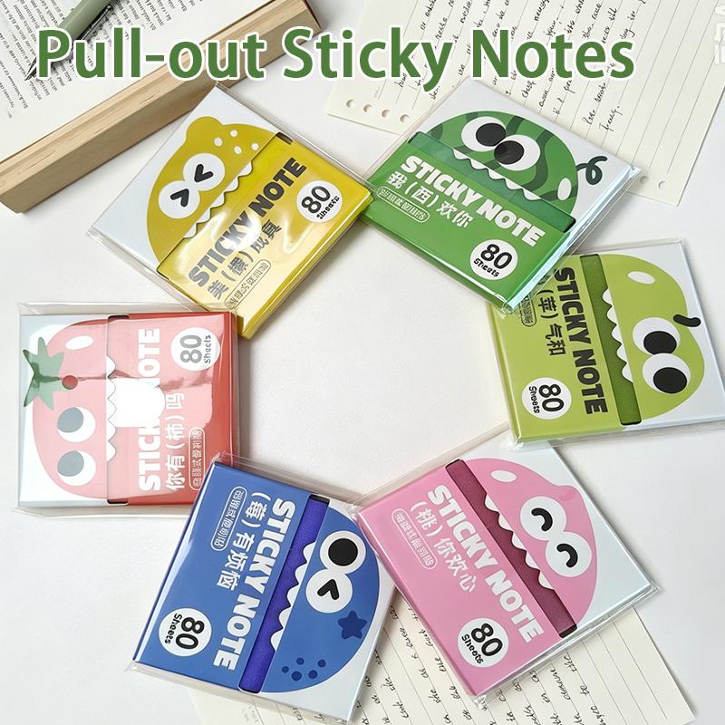 Transparent Pull-Out Sticky Notes (12 Boxes, 960 Sheets Total) - Multiple Colors, Strong Adhesion, No Residue, 50 Reuses Per Sheet, Office & School Supplies for Office Work, Study