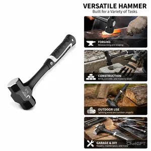 OUDISI Z50 Sledge Hammer - 2LB-3LB High-Quality Carbon Steel Precision Forging 1-Piece Core Heavy-Duty Tool, Non-Slip Plastic Handle for Construction, Garage Use