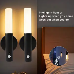 Modern LED Rechargeable Wall Light, Warm Light Human Motion Sensor, Magnetic Night Lamp, Home Lighting for Living Room, Hallway, Bedroom, Stairs, Bathroom