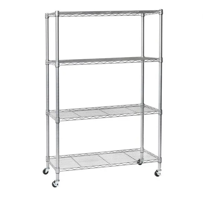 4-Tier NSF-Certified Steel Shelving, Silver