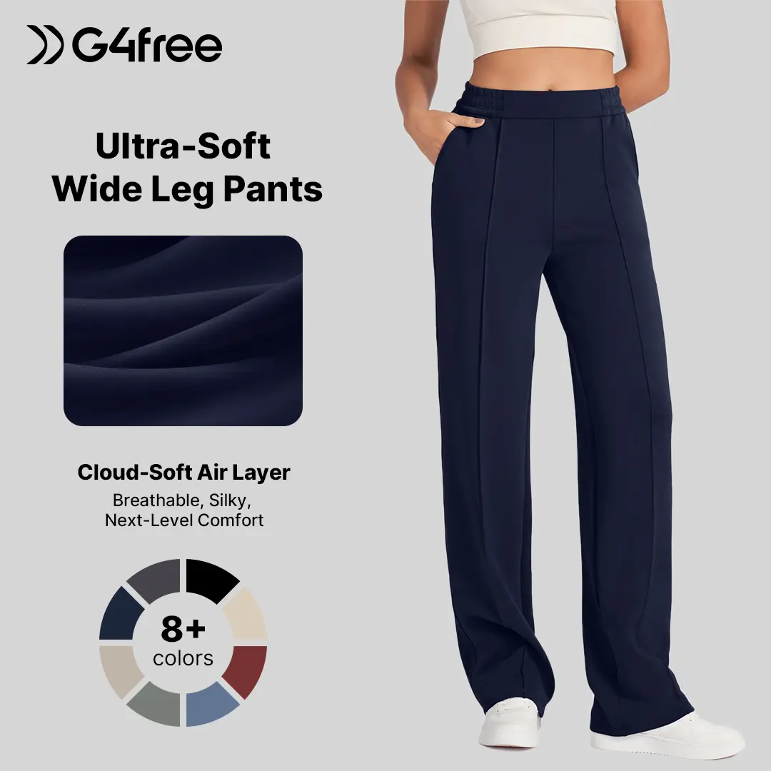 G4Free Smoofit Modal Soft Women Wide Leg Sweatpants Yoga Pants Casual Lounge Trousers Short/Petite/Regular/Tall/Extra Tall