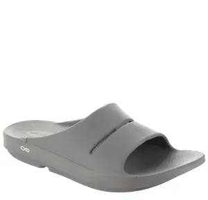 OOFOS OOahh Unisex Recovery Sandals - Slate, Cushioned Slide with Arch Support, Comfortable Post Workout Casual Summer Footwear