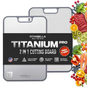 Strabella Titanium Cutting Board - Antibacterial and Scratch Resistant Holiday Gift Set