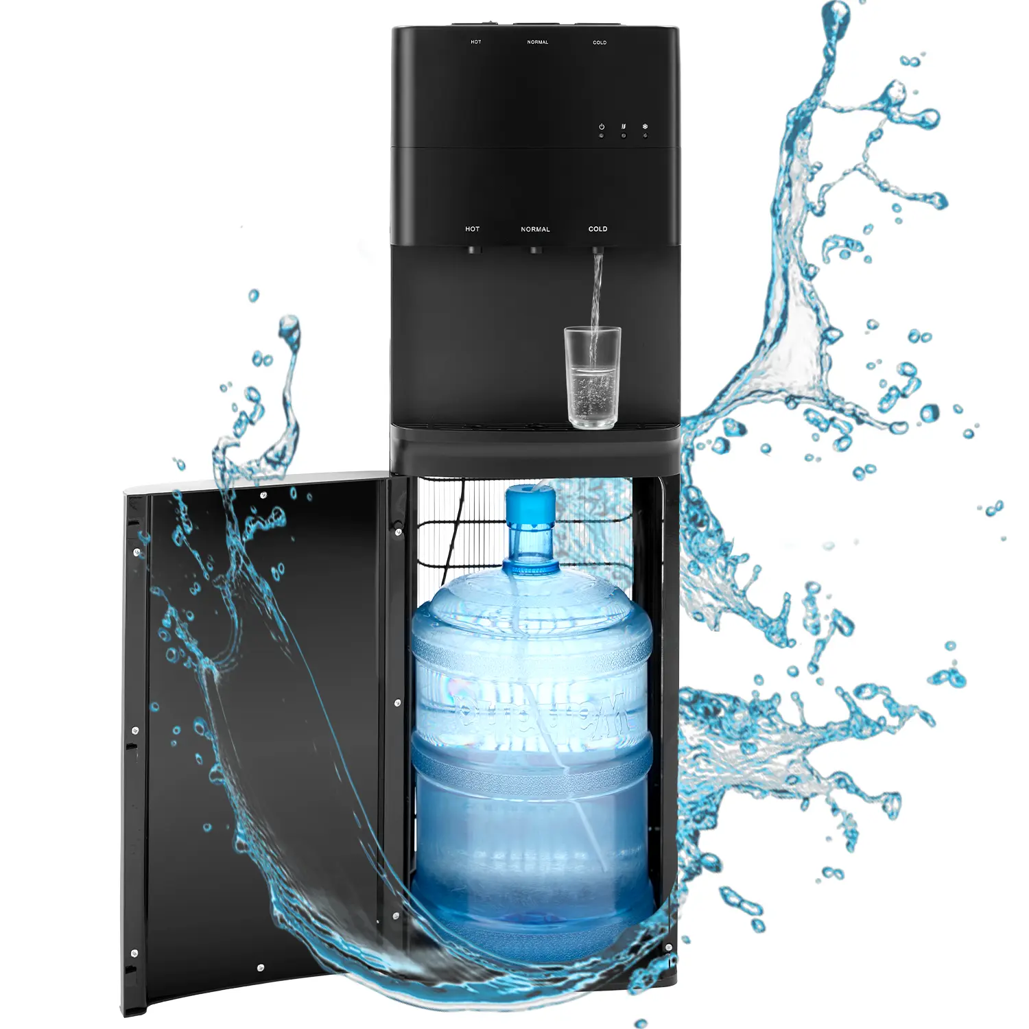 TMWINGS 5 Gallon Bottom Loading Water Dispenser, Hot Room Temperature & Cold Water Cooler with 3 Temperature Settings, Child Safety Lock, Stainless Steel Tanks for Home Office Kitchen