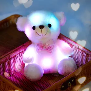1Pcs Glowing Plush Bear, Christmas Valentine's Day Gift, Colorful Soft Light, Perfect Bedside Companion (no Battery Included)