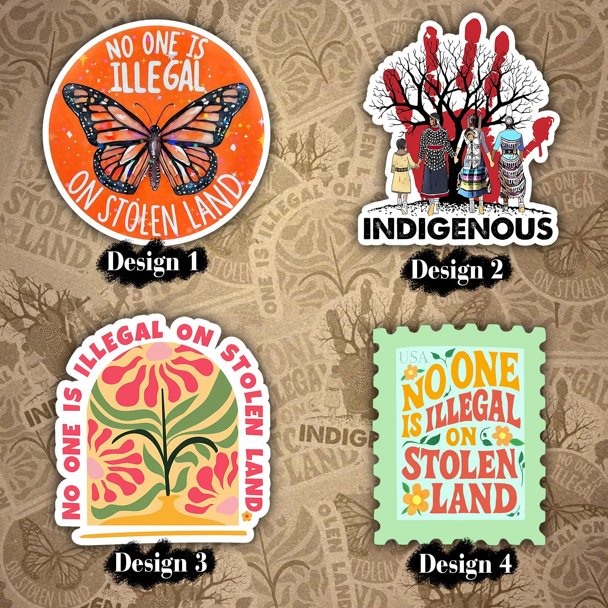 [Die-cut Sticker] No One is Illegal on Stolen Land Sticker, Indigenous, Immigrants, Human Rights