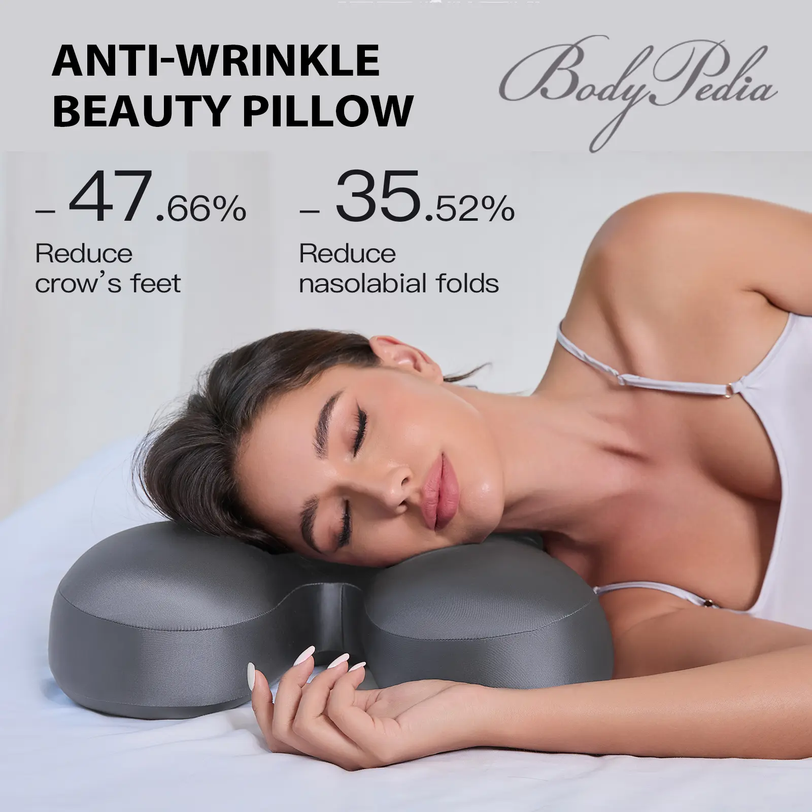 BodyPedia Obsidian Black Memory Foam Pillow – Ergonomic Anti-Wrinkle Pillow for Neck Support and Deep Sleep Comfort,  mellow cloud pillow, pillows for sleeping Soft Premium