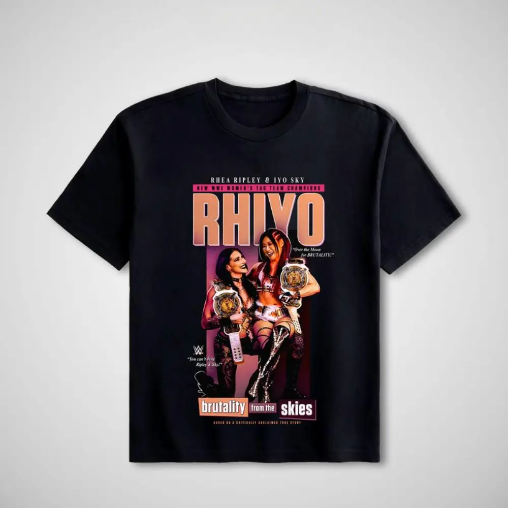 RHEA RIPLEY & IYO SKY "RHIYO" WWE GRAPHIC T-SHIRT, RHIYO WWE t-shirt, Black, Ripley 2026 shirt, Iyo Sky fan clothing, Iyo Sky graphic tee Streetwear Crewneck Tshirt