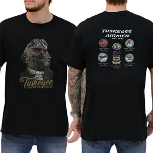 Tuskegee American Heroes T-Shirt Men's Streetwear Top with Graphic Design, Full Color Range, Find Your Perfect Shade, Full Color