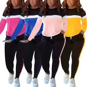 Women's Plus-size Casual Sportswear Tracksuit Long-sleeved Crew Neck Sweatshirt,Plus Size Two Piece Outfits For Women Lounge Sets,  Jogging Sets Long Sleeve Tracksuit Athletic Fashion Activewear