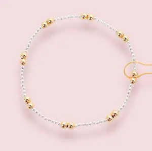 [Beaded Blondes] ILY Bracelet in Silver with Gold