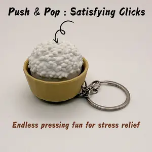 Satisfying Rice Clicker 🍚 | Unique 3D Printed Fidget Toy | Squishy Fidget | Crunchy ASMR Sound | Stress Relief & Anti-Anxiety | The Perfect Foodie Gift & Desk Gadget