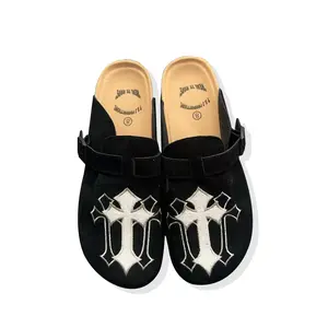 Men's Clogs with Arch Support - Cork Footed Mules Adjustable Metal BuckleEVA Sole for All-Season Comfort Comfortable Mules Footwear Walking Shoes