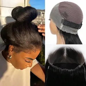 bling hair 360 Kinky Straight Lace Front Wigs Human Hair Hidden Strap Glueless Wigs Human Hair Pre Plucked Pre Cut Full Lace With Drawstring Kinky
