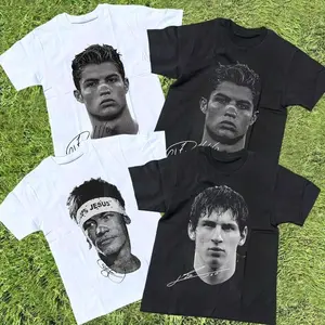 Vintage Graphic Football Legend T-Shirt - Unisex Oversized Cotton Tee, Casual Short Sleeve Streetwear Top 4GZ DKG