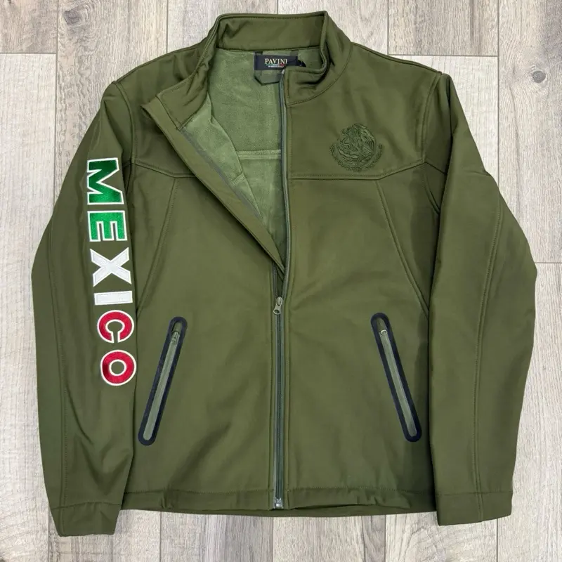 Mens Mexico Logo 2.0 Softshell Green Jacket