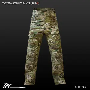 Tactical Combat Pants TCP-R Multicam Camo Pattern Padded Knee Pads 10 Pocket System Adjustable Waist Menswear Outdoor Airsoft