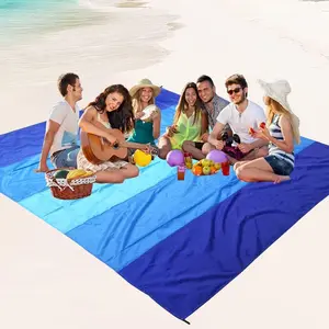 Beach Mat, Waterproof Portable Outdoor Blanket, Large Beach Mat for 1-4 Adults, Comfortable & Convenient Outdoor Activity Mat for Travel, Camping, Hiking & Picnic
