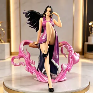 One Piece Hancock Action Figure, Elegant Sitting Pose with Heart Base，Boa Hancock Collectible Statue, One Piece Pirate Empress Anime Figure，Desk Decor
