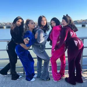 DDSR VELOUR AND SILK HOODIE BODYSUITS TRACKSUIT Womenswear Cropped Cropped Top Flared Pants