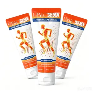 UBIOSKA Joint Massage Cream 100ml/3.4 fl oz | With Glucosamine, Chondroitin, Hyaluronic acid, Menthol, Turmeric and MSM | Ideal For Neck, Shoulder, Back, Knee, Foot & Muscle Comfort | Portable, Travel-Friendly