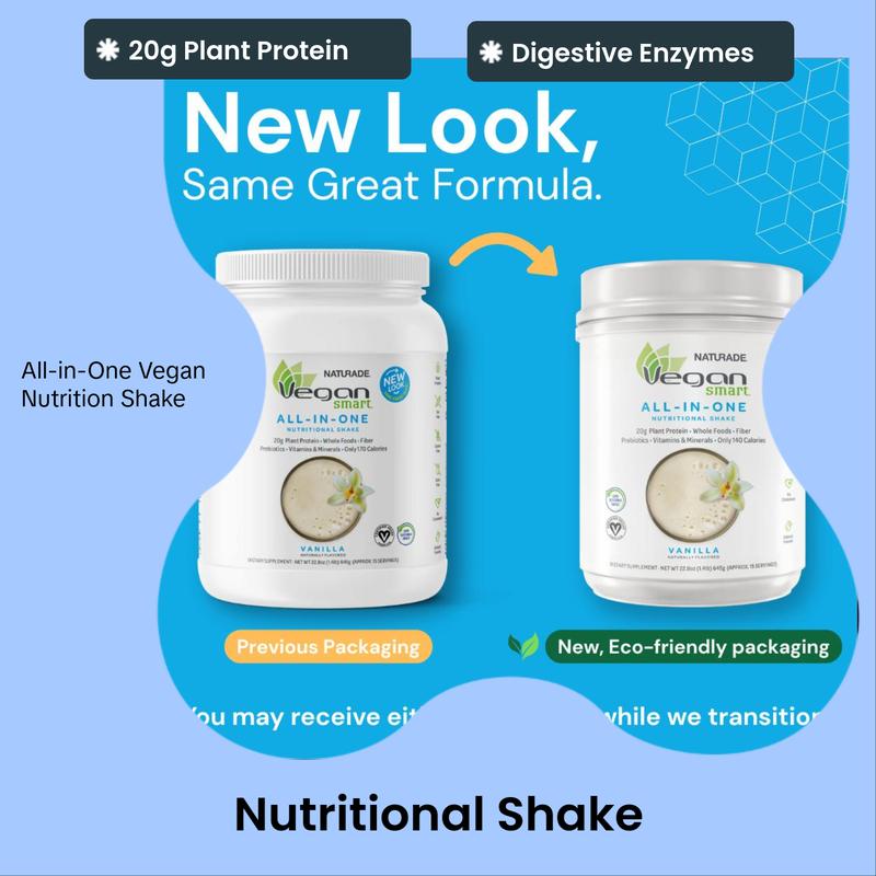 VeganSmart All-In-One Nutritional Shake Dietary Supplement | 20g Protein, Fiber, Vitamins & Omega-3 | Edible Healthcare Fitness Powder