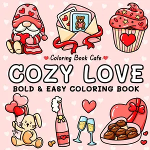 Cozy Love: Cute and Cozy Coloring Book for Adults & Teens with Easy and Bold Hygge-Inspired Designs (Bold and Easy Coloring Books) Paperback – December 2, 2024