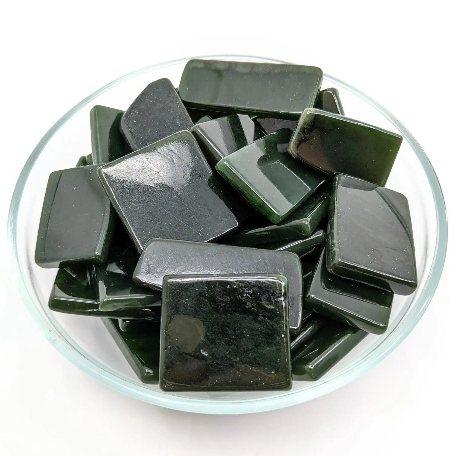 Siberian Dark Green Jade Slice (1.4-1.7")