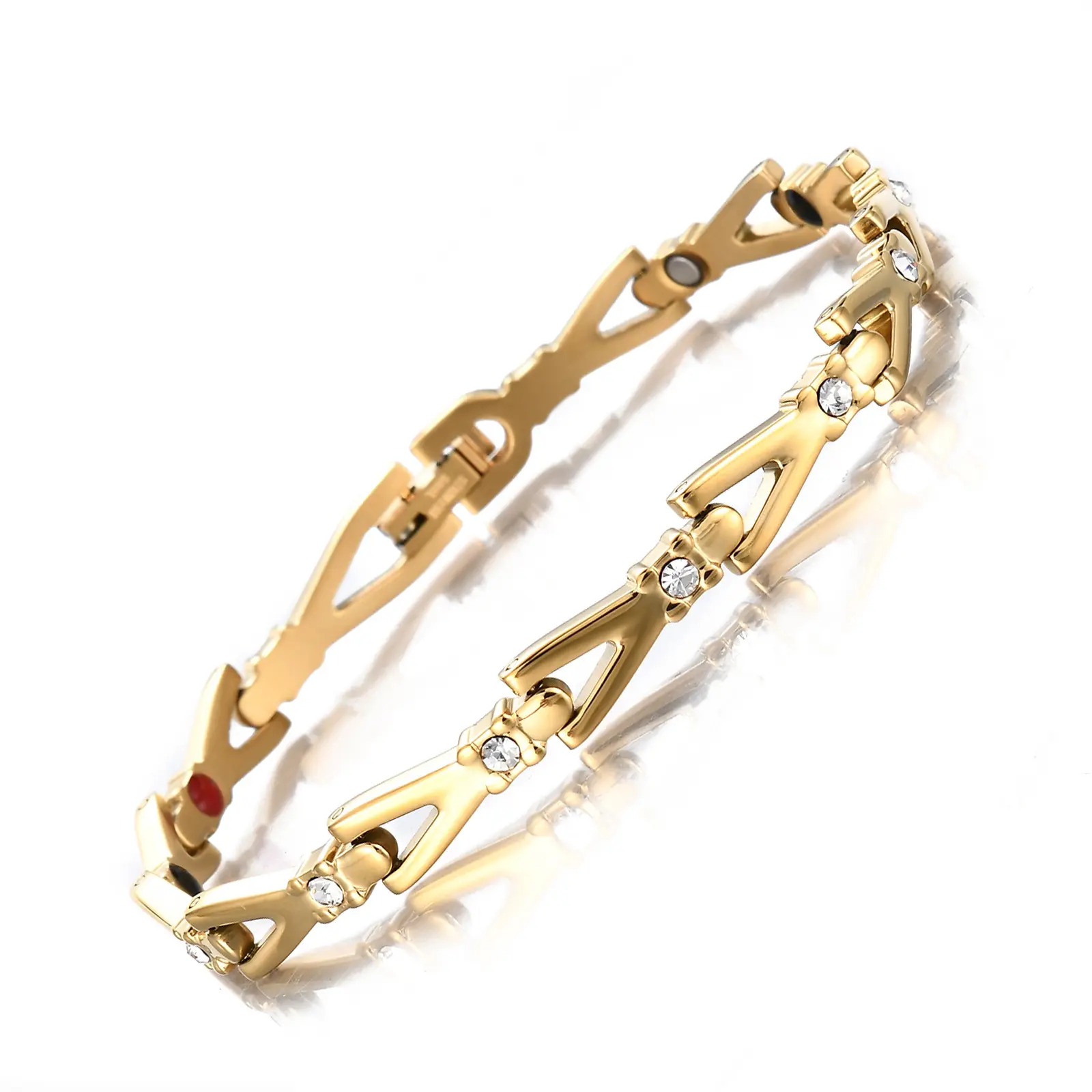 Titanium Steel Magnetic Negative Ion Bracelet Fashionable Style Adjust Human Magnetic Field Improve Sub-Health