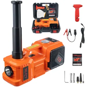 12V 5 Ton Electric Hydraulic Car Jack Kit with Tire Inflator, Portable Auto Lift Tool for Tire Change & Roadside Use