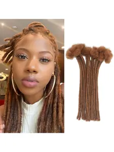 0.6 cm Width 60 Strands #30 Auburn Brown Loc Extensions Human Hair Dreads Extensions Dreadlock Extensions Human Hair Locs Extensions for Men Women Kids