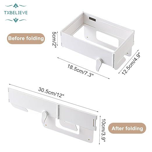 Foldable Trash Bag Holder, Hanging Waste Garbage Can Rack Magnetic Closure Waste Bag Hanger Racks with Fixing Snap for Kitchen Cabinets Doors